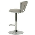 thumbnail image 4 of Poundex F1643 16 x 18 x 34-40 in. Adjustable Height & Swivel Barstool in Gray Faux Leather - Set of 2, 4 of 9