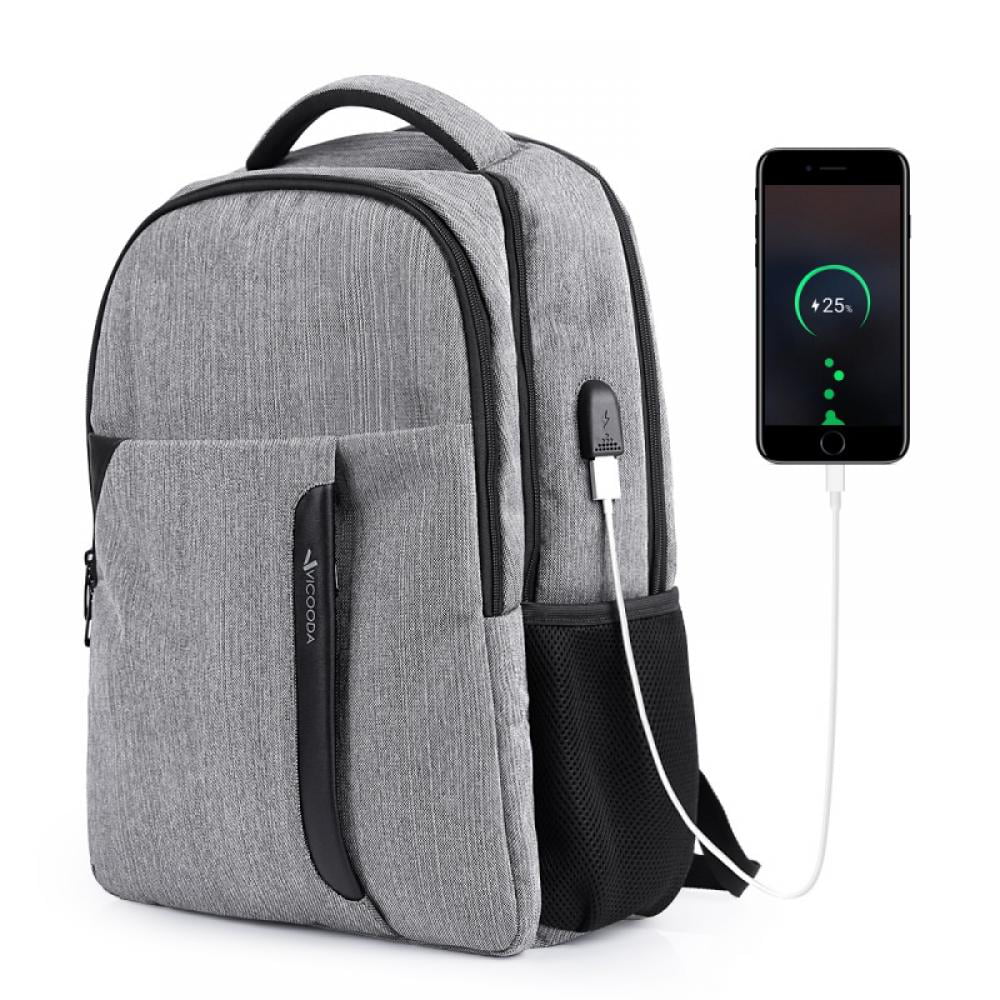 Business Anti Theft Slim Durable Laptops Backpack with USB Charging Port Matein Travel Laptop Backpack Grey Water Resistant College School Computer Bag Gifts for Men & Women Fits 15.6 Inch Notebook 