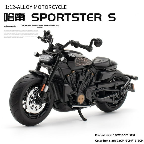 Black 1:12 Scale Harley Off-Road Alloy Motorcycle Model - 3C Certified, Boxed, Easy Assembly - Realistic Detailed Display & Play Toy for Kids Ages 4-6, Ideal Collectible & Gift, Drop Shipping