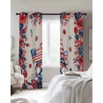 thumbnail image 4 of Independence Day Blackout Curtains for Bedroom Living Room Darkening Curtains 84 Inch Length 2 Panels Set Patriotic Gnomes USA Flag Flowers Retro Window Curtain Window Treatment Drapes 42"x84", 4 of 9