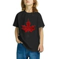 thumbnail image 6 of Mgmyaa Boys' and Girls' Short Sleeve T Shirts Kids Summer Maple Leaf Print Loose Tops Casual Crewneck Basic Tees 3-10Y, 6 of 8