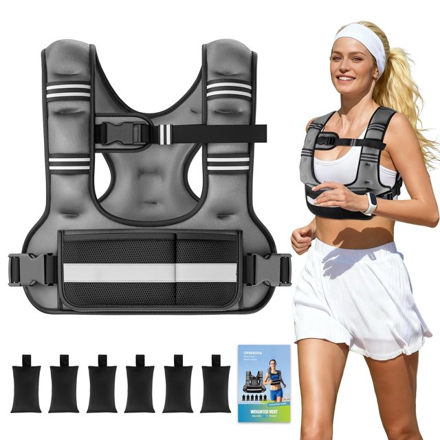Chaleco lastrado OPDEKEHA ajustable de 2,7 a 5,4 kg para mujer