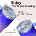 thumbnail image 4 of Insulated 20oz Stainless Steel Travel Mug with Handle, Geometric Design Double Wall Tumbler for Hot and Cold Beverages Leak-Proof, 4 of 5