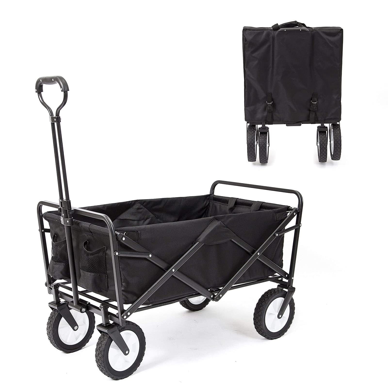 Shopping Xilin Folding Wagon Cart Camping Outdoor Garden Cart Foldable Wagon for Sports Portable Large Capacity Beach Wagon Color Blue 