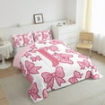thumbnail image 3 of Castle Fairy Teens Cartoon Bowtie Personalized Initial Alphabet J Bedding Comforter Set 2pcs,Pink White Bow Knot Twin Comforter Sets Microfiber,Kawaii Letter Monogrammed Breathable Bedding Set, 3 of 8