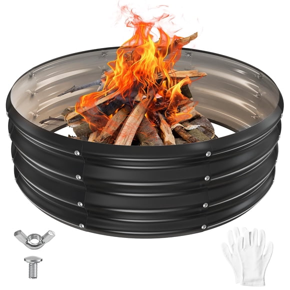 Hoguera YSEJOMP redonda plegable de 91 cm, negra y gris