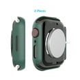 thumbnail image 2 of 2pcs Fashionable Unisex Black Pc Smart Watch Case 2-in-1 Ultra-thin Tempered Glass Screen Protector Film And Case, Compatible With Apple Watch Cover 3, 2 of 4