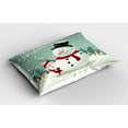 thumbnail image 2 of Ambesonne Christmas Pillow Sham 2 Pack, Xmas Winter Theme, 26"x20", Almond Green Eggshell, 2 of 3