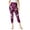 Berry Layered Leaves, variant on Women's Plus Size Side-Pocket Essential Capri Legging