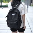 thumbnail image 4 of Mochila negra para mujer, mochila impermeable para la escuela secundaria, mochila de viaje liviana, mochila universitaria básica clásica, se adapta a 15,6 pulgadas, 4 of 5