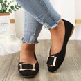 thumbnail image 6 of ZTTD Women Square Buckle Flat Shoes Slip On Shallow Mouth Simple Single Shoes Casual Shoes Work Shoes Black, 6 of 7