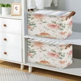 thumbnail image 6 of Foldable Iron Frame Storage Basket Open Basket Bins Versatile Organizer for Laundry Bathroom Closet 16.9” x 11.4” x 10” Watercolor Rose Floral Pattern, 6 of 7