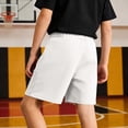 thumbnail image 7 of Liyamei Boys Solid Color Athletic Shorts with Elastic Waist for Summer Play Size 5-14,White, 7 of 7