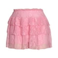 thumbnail image 4 of Daznico Women's Lace Ruffle Skirt Going Out Party Rave Club Date Night Mini Skirts,Mardi Gras Clothing,Mardi Gras Skirt,S, 4 of 4