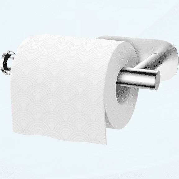 Toilet Paper Holder, Self Adhesive 3M Toilet Roll Holder, no Drilling Sticky Waterproof Rustproof Toilet Tissue Dispenser for Bathroom and Washroom, SUS304 Stainless Steel (Silver)
