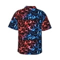 thumbnail image 3 of Daiia Red And Blue Lightning Hawaiian Shirt for Men Gentle Cotton Regular Short Sleeve Casual-X-Large, 3 of 9