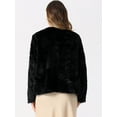 thumbnail image 3 of DARING DIVA Women's Faux Fur Long Sleeve Fluffy Outerwear Coat L Black, 3 of 6