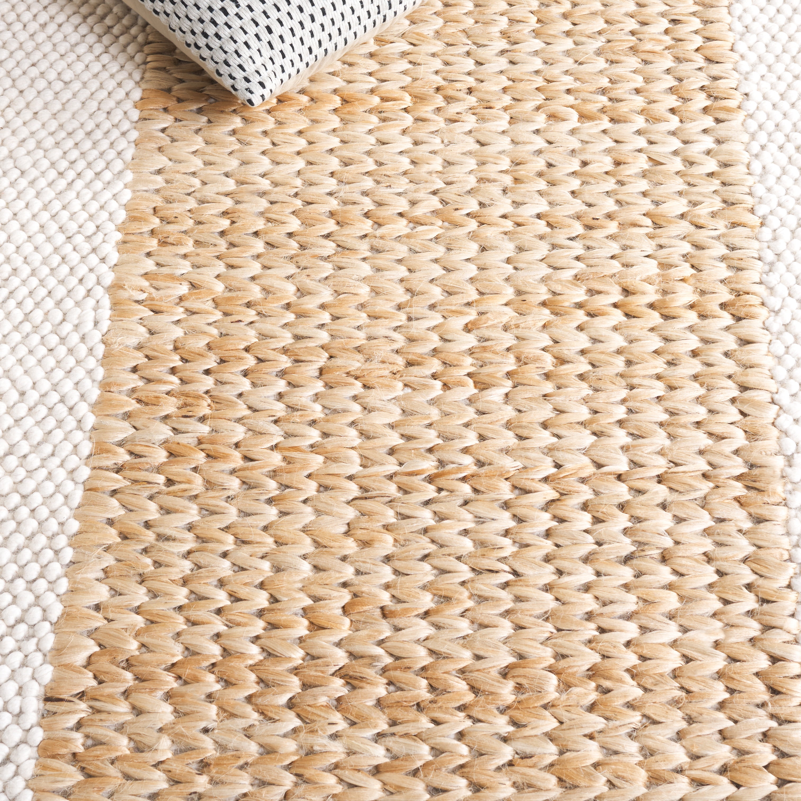SAFAVIEH Natura Elouise Bordered Area Rug, Natural/Ivory, 5' x 8'