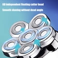 thumbnail image 3 of 6D Floating Rotary Razor Men's Electric Head Shaver USB Rechargeable Hair Trimmer 6 in 1 Waterproof Beard Trimmer Care Kit, 3 of 11