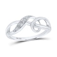 thumbnail image 4 of Sterling Silver Womens Round Diamond Twist Fashion Band Ring .03 Cttw, 4 of 4