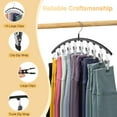 thumbnail image 3 of Lvelia 3 Pack Skirt Pants Hangers with Clips, Legging Organizer for Closet Hanging with 10 Cilps Holds 30 Leggings/Shorts/Jeans/Skirts Pants Hangers Space Saving Closet Organizers and Storage,Black, 3 of 10
