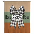 thumbnail image 2 of Sweet Home Sheer Curtains 84 Inches Long, Black White Plaid Bow Horizontal Stripes Light Filering Curtains, Breathable Simi Curtain Privacy Drapes for Living Room Bedroom Lightweight Window Treatment, 2 of 9