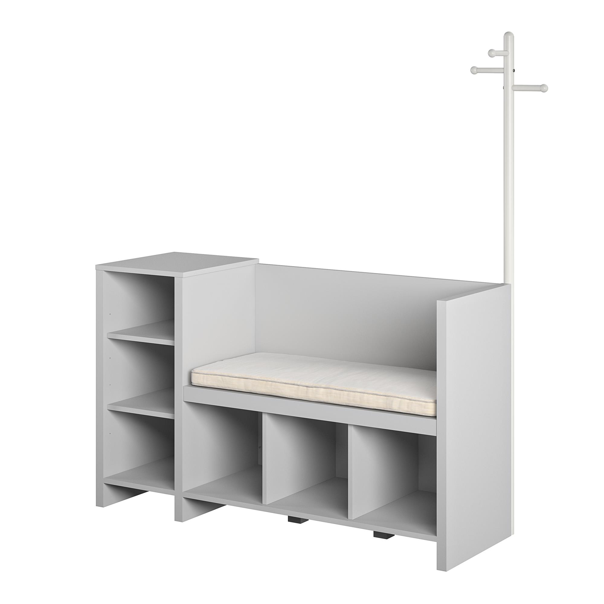 Ameriwood Home Charli Storage Bench and Coat Rack, Dove Gray - image 4 of 12