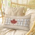 thumbnail image 4 of Canada Maple Home Pillow Covers, Linen Long Throw Pillow Case, Red Leaf Vintage Farmhouse Grey Wooden Holiday Pillow Protector Decorative Cushion Cover for Living Room/Bedroom 24" x 36", 4 of 8