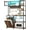 Brown, variant on HAUXITIO 6-Tier Bakery Racks with Power Outlet and LED Light,Kitchen Microwave Stand with Storage Cabinet,Kitchen Tilt Out Trash Cabinet,15.8" D x 42.5" W x 67.8" H,Black