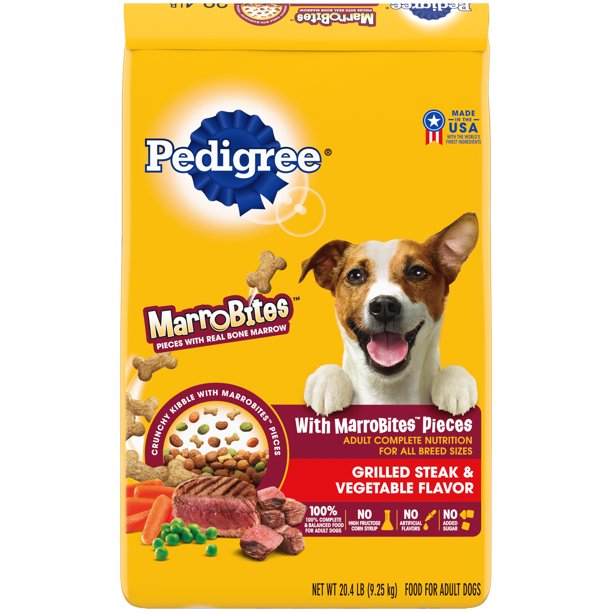 Pedigree With MarroBites Whole Grain Steak Vegetable Dry Dog Food for