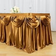 thumbnail image 5 of BalsaCircle 14 feet x 29" Satin Drape Banquet Table Skirt Gold, 5 of 8