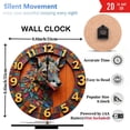 thumbnail image 3 of Colorful 2D Animal Wall Clock Decoration Art 10-Inch Silent Wooden Wall Clock, Battery Operated (AA Batteries Not Included), Artistic Home Decor, 3 of 7