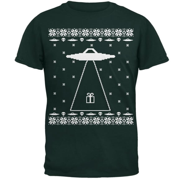 Alien Abduction Ugly XMAS Sweater Forest Youth T-Shirt - Youth Small