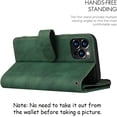thumbnail image 4 of Wallet Case Compatible with iPhone 12 Pro/iPhone 12,[6 Card Slots] [Wrist Strap] [Stand Feature] Detachable 2 in 1 Magnetic Zipper Leather Slim Cover Case for iPhone 12 Pro,6.1 inch Green, 4 of 16