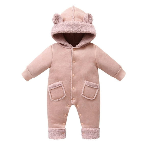 Snow Suits for Girls Hoodie Bear Ear Girl Romper Baby Outfits Warm Sleepers 0-3 Months
