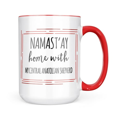 

Christmas Cookie Tin Namast ay Home With My Central Anatolian Shepherd Simple Sayings Mug gift for Coffee Tea lovers