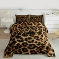 thumbnail image 2 of Homewish Animal Leopard Print 3-Piece Full Size Comforter Sets for Teens Boys Girls,Woodland Wildlife Bedding Comforter Set,Black Brown Lightweight Bedding Sets,Lightweight Room Decor,Reversible, 2 of 8