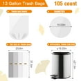 thumbnail image 5 of Ginkgo 13 Gallon Trash Bags, Kitchen Tall Garbage Bags, White, Fragrance Free, 105 Count, 5 of 5