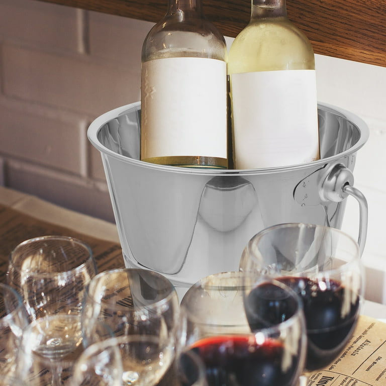 Portable Ice Bucket Metal Container with Lid Wear-resistant Wine