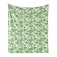thumbnail image 1 of Gardening Soft Flannel Fleece Throw Blanket, Buttercup Flowers Field Leaf Botany Flourish in the Yard Summer, Cozy Plush for Indoor and Outdoor Use, 60" x 80", Green and Pastel Yellow, by Ambesonne, 1 of 5
