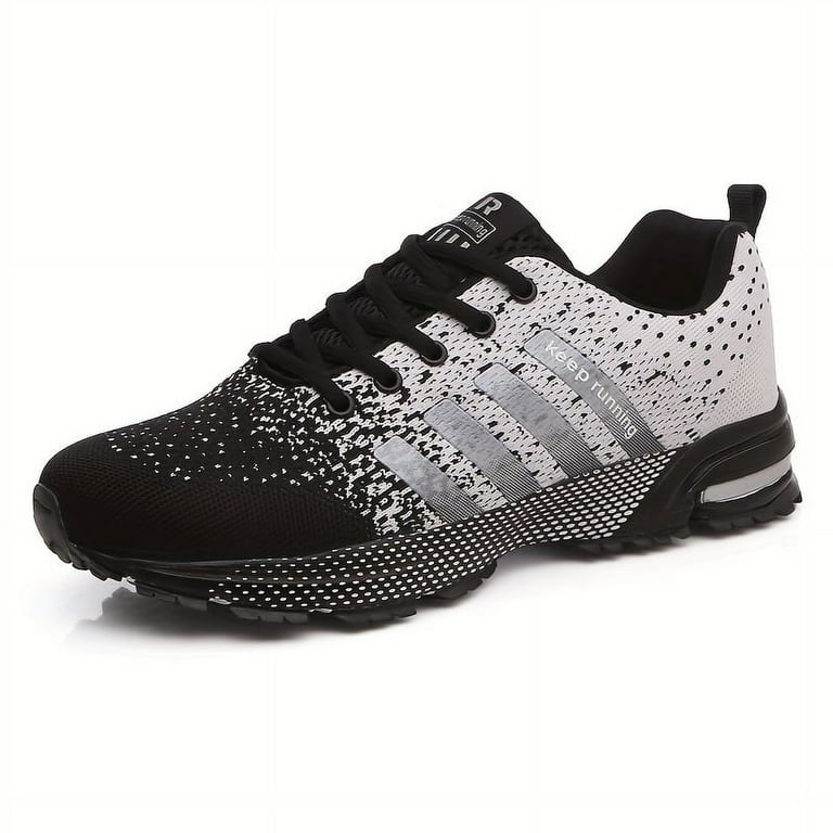 SIZE Men s Trendy Striped Running Shoes Comfy Non Slip Lace Up Breathable Sneakers For Men s Outdoor Activities