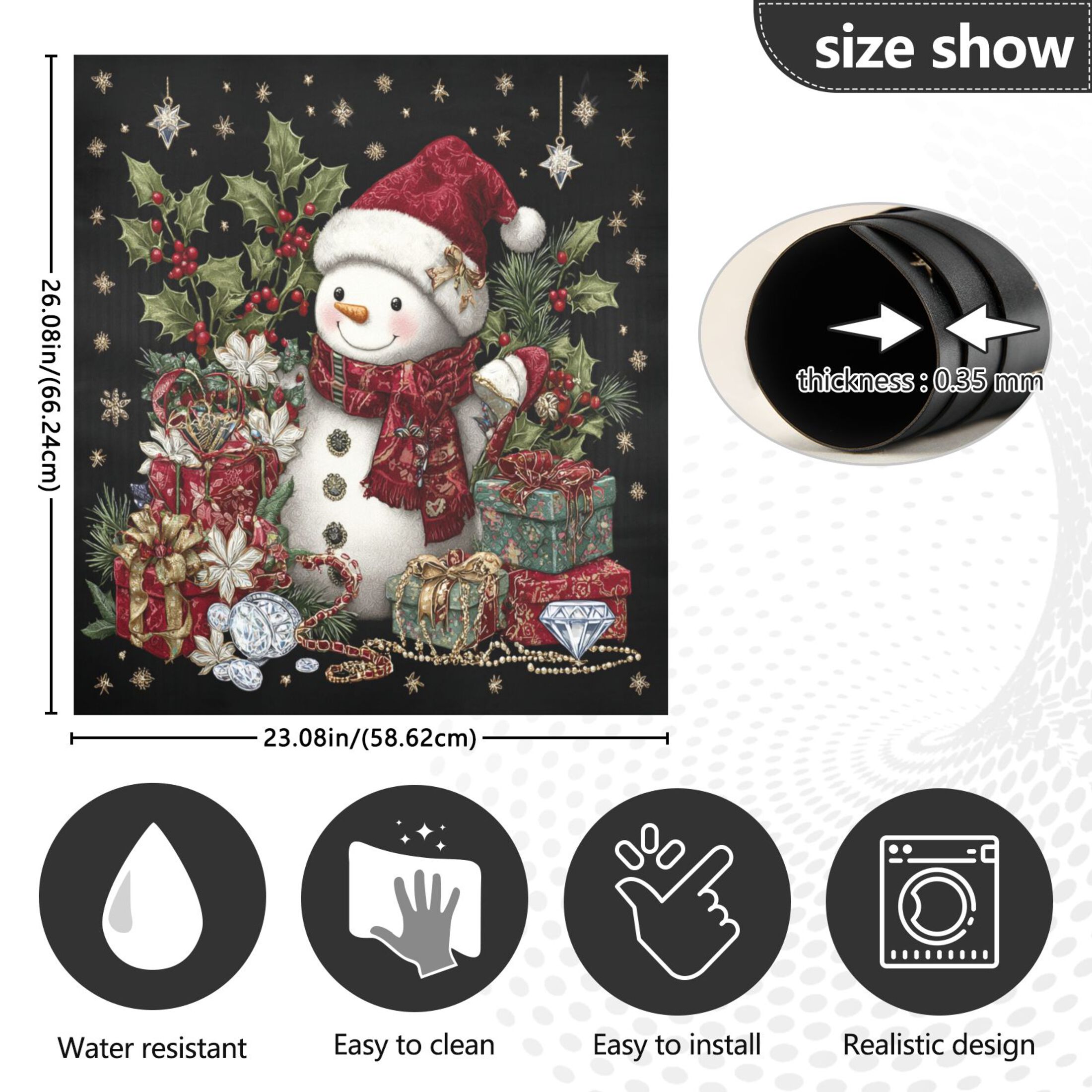 Dishwasher Sticker Magnetic Dishwasher Sticker Magnetic Decorative Sticker Refrigerator Sticker Dishwasher Decorative Stickers Warm Cute Christmas Snowman