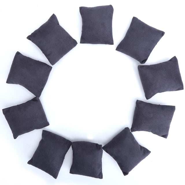10 piezas Exhibidor de relojes Almohada Soporte para pulseras Joyas Cojín Accesorios Gris Azul