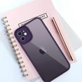 thumbnail image 6 of for iPhone 11 Case Sparkly Diamond Crystal Metal Bling Camera Lens Cover Back Clear & Matte Bumper Silicone Shockproof Protective Case + Screen Protector for Girls and Women -Purple, 6 of 12