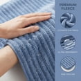 thumbnail image 3 of Unique Bargains Soft Striped Highly Absorbent Coral Fleece Bath Towel Sky Blue 55" x 28", 3 of 7