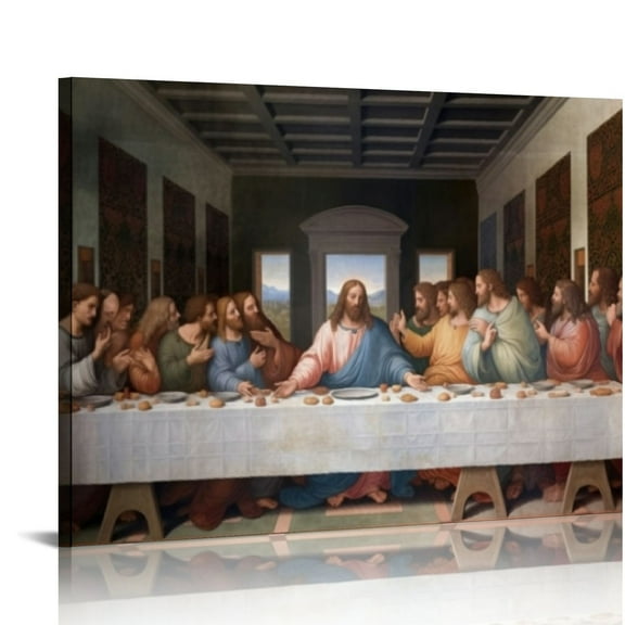 COMIO Jesus Christ Canvas Prints Wall Art The Last Supper Famous Reproduction Paintings,Stretched Large Canvas Wall Art for Dining Room,Kitchen,Livingroom Decor