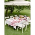 thumbnail image 3 of Outdoor Tablecloth with Umbrella Hole and Zipper, Valentine's Day Rectangle Table Cloth 60x84 Inch Waterproof Tablecloth, Cute Dog Heart Roses Floral Romantic Picnic Table Cover for Patio Camping, 3 of 7