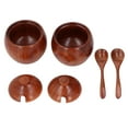 thumbnail image 2 of Salt Box Spice Jar, Wood Salt Cellar Box Minimalist Style Scoop Seasonings 2 Sets Matching Lid Spoon  for Dining Table, 2 of 8