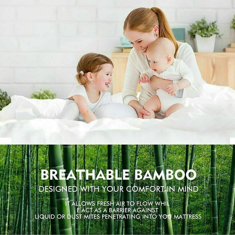 Goonik Queen Size Cooling Bamboo Waterproof Mattress Protector, 3D Air  Fabric Breathable Premium Mattress Cover, Deep Pocket Sheet Style Mattress  Pad