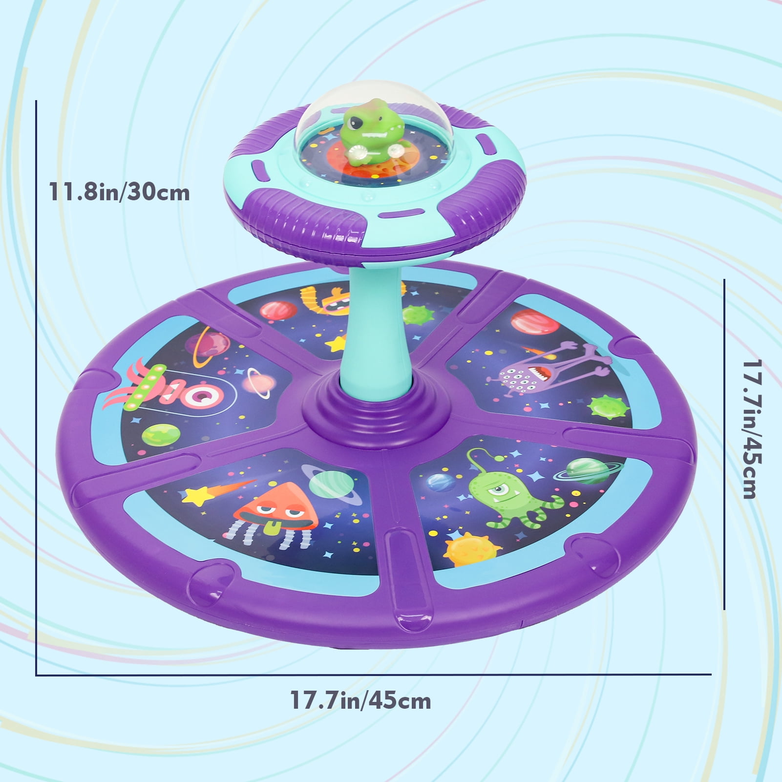 Wdmiya Planet Sit and Spin Toys for Toddlers 1-4, 360° Spinning Seat Activity Toy with Light and Music, Christmas Birthday Gifts for boys and girls, Kids Twister Toy